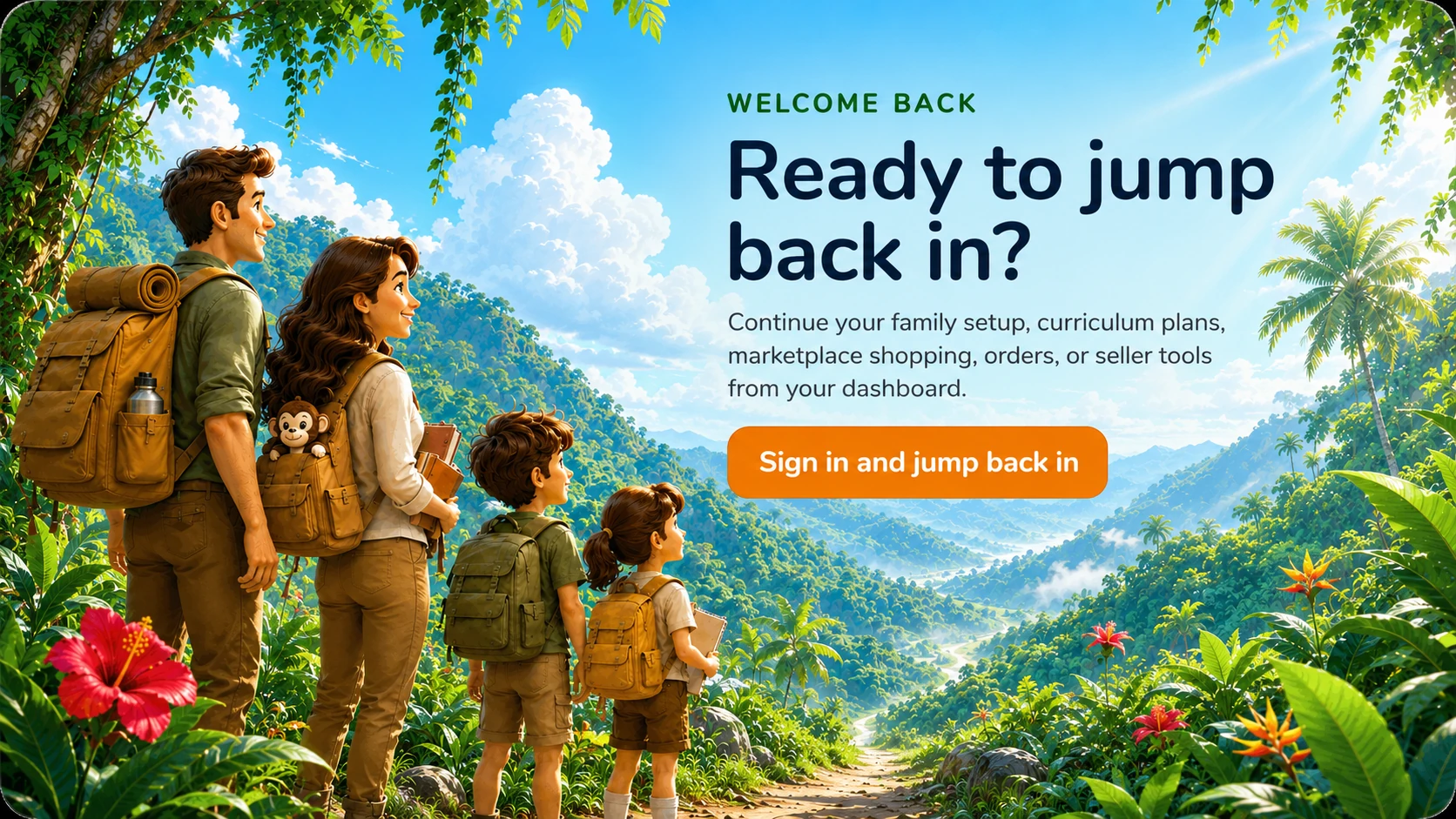A family continuing its MonkeeBooks journey